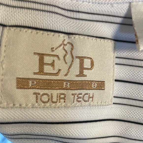 EP PRO TOUR TECH women’s sleeveless GOLF polo shirt striped textured buttons LRG - Picture 9 of 12